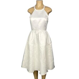 Elegant White Halter Dress